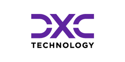 DXC Technology logo in purple and black.